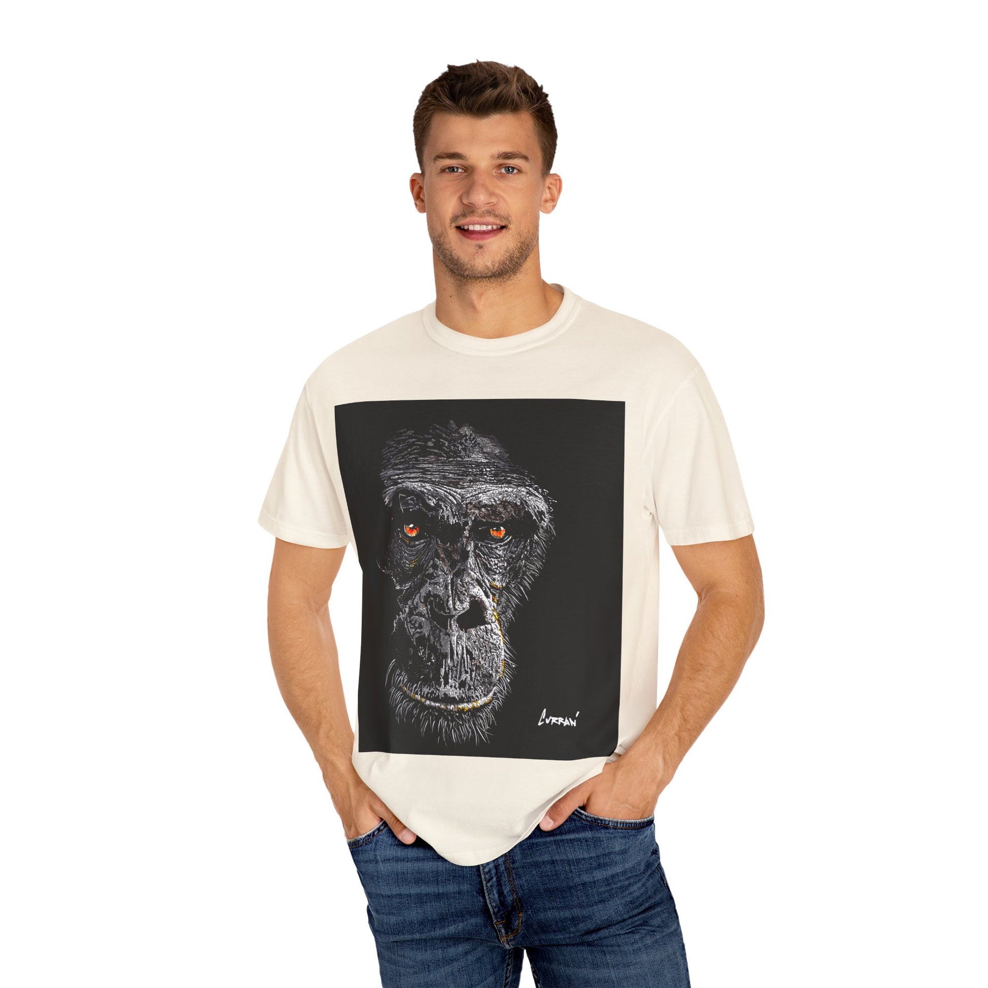 Gorilla Garment-Dyed Art T-Shirt | Unique Unisex Graphic Tee