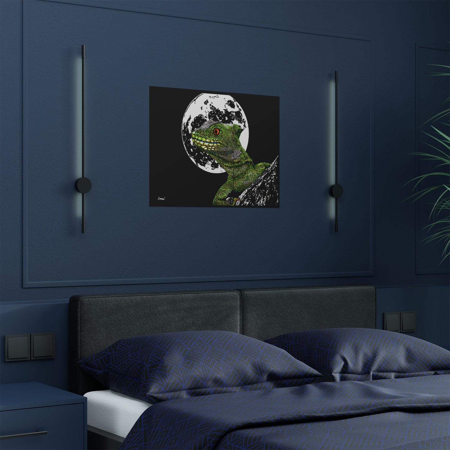 Lizard Moon Satin Poster | 300gsm Art Print for Home Décor