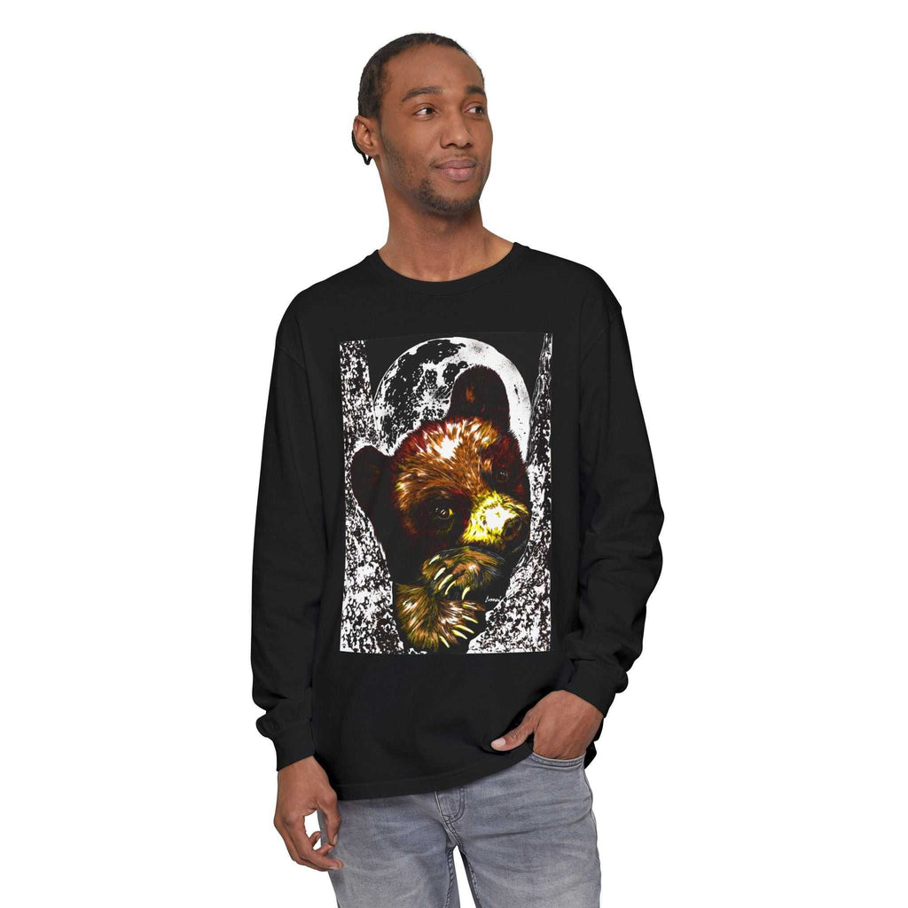 Moonlit Brown Bear Cub Unisex Long Sleeve T Shirt