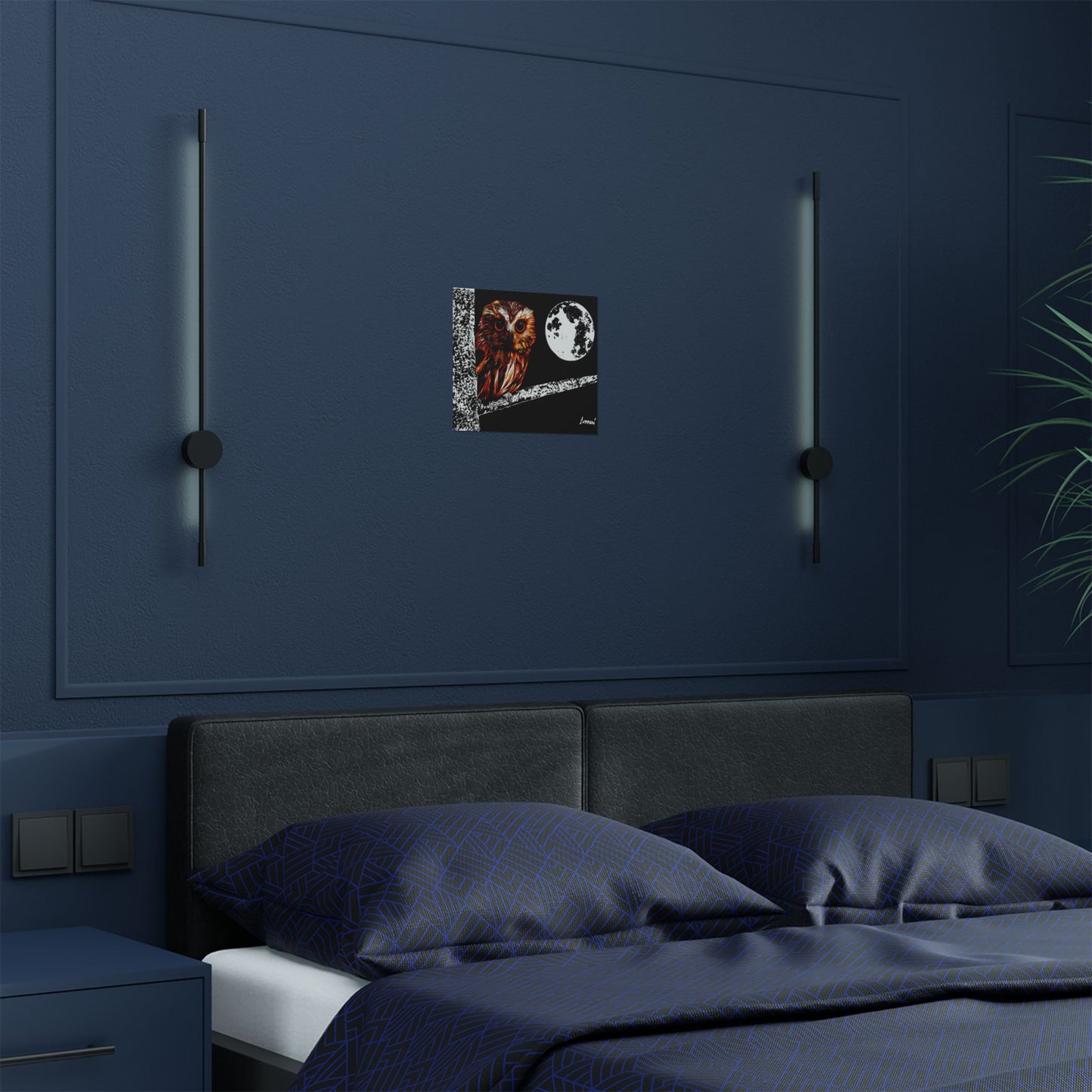 Mystical Owl Satin Poster | 300gsm Wall Art for Nature Lovers