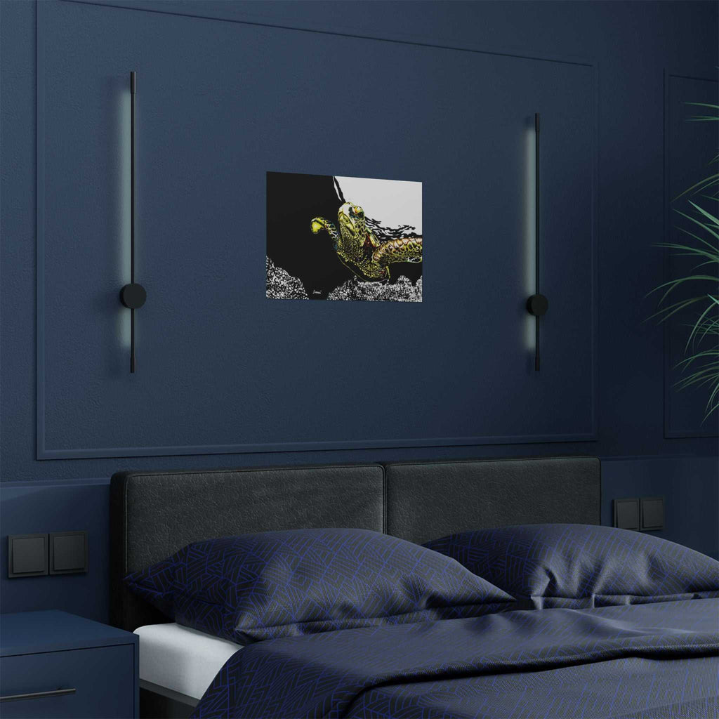 Transform your space with our stunning Sea Turtle Satin Poster, Vibrant Ocean Decor for Marine Life Enthusiasts for marine life into your home today!