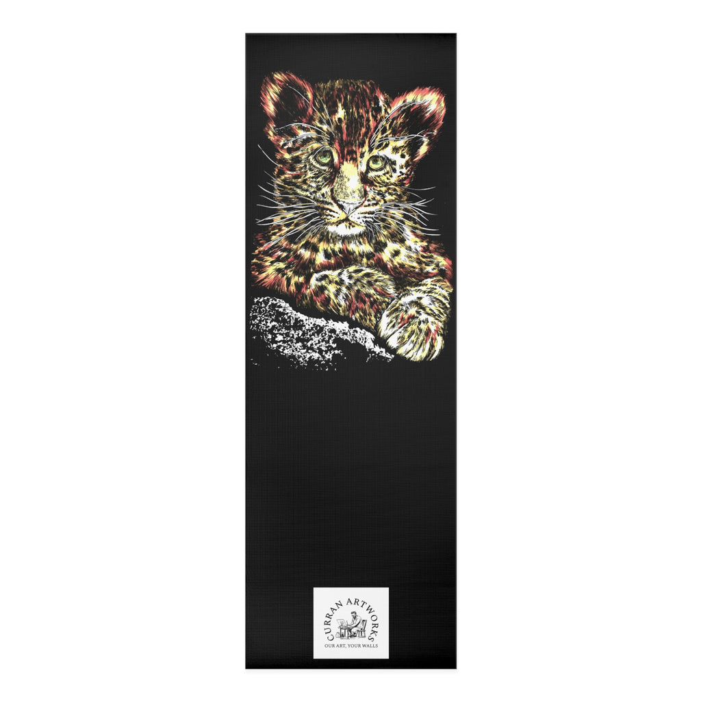 Leopard Yoga Mat, Hand-Drawn Mat, Artsy Yoga Mat, Wildlife