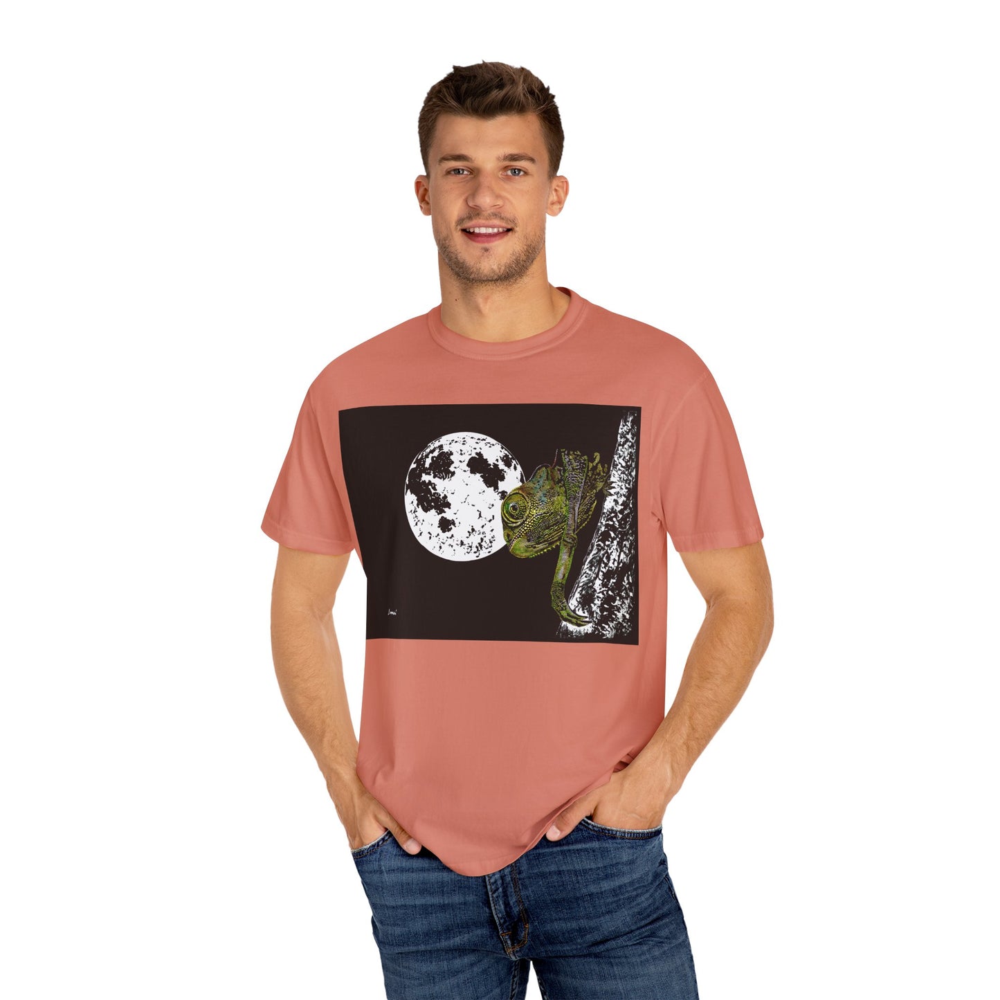 Moonlit Chameleon Unisex T-Shirt - Nature-Inspired Art Tee for Wildlife Lovers