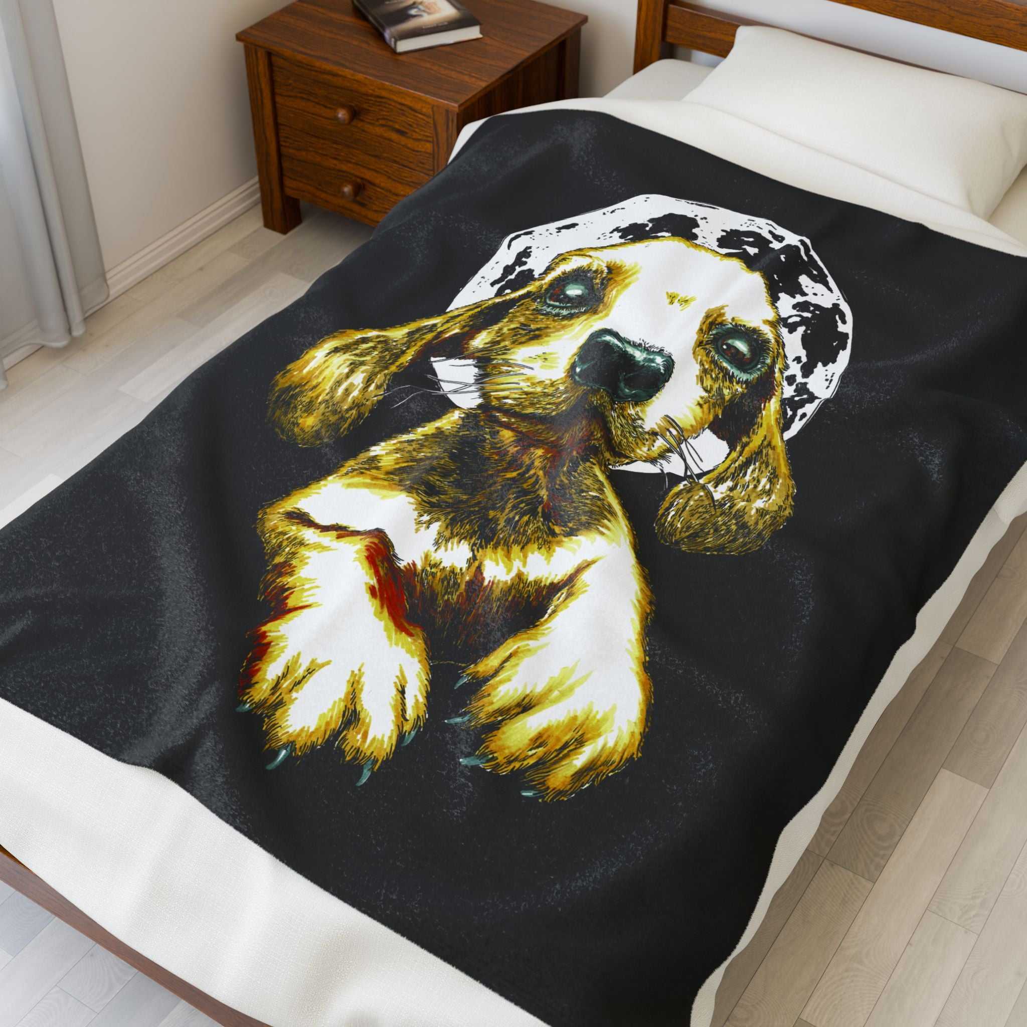 Adorable Dog Cozy Velveteen Plush Blanket, For Pet Lovers