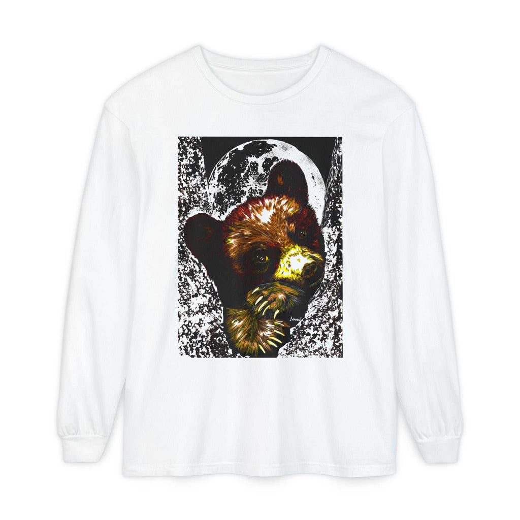 Moonlit Brown Bear Cub Unisex Long Sleeve T Shirt