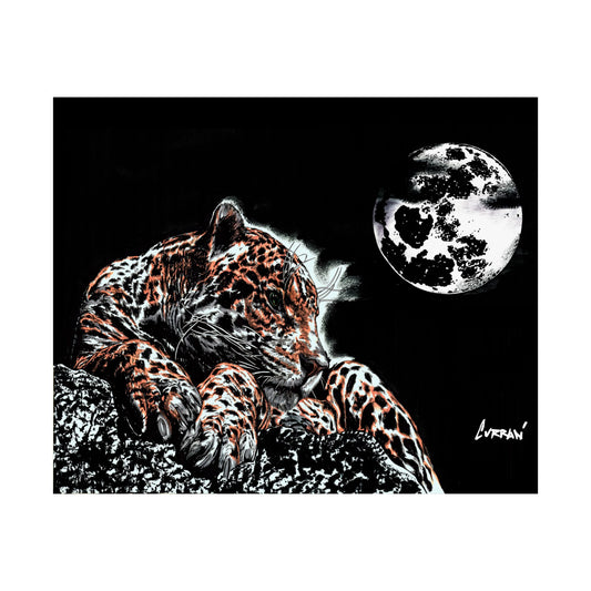 Majestic Leopard Satin Poster (300gsm) - Moonlit Wildlife Art