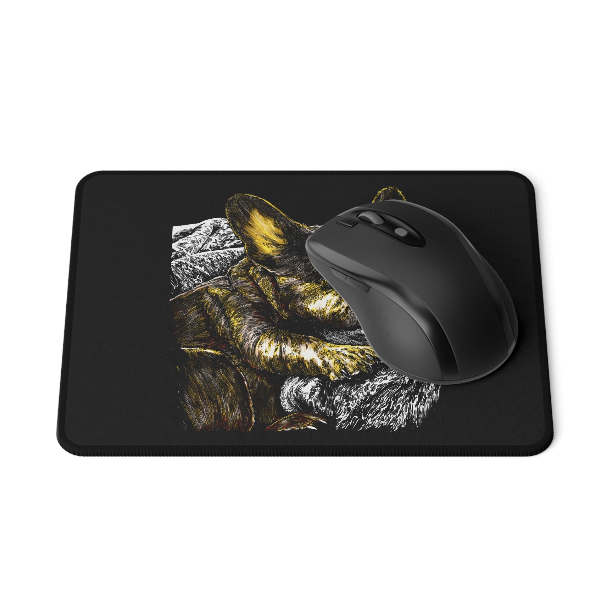 French Bulldog Original Hand-Drawn Art, Gaming Mouse Pad