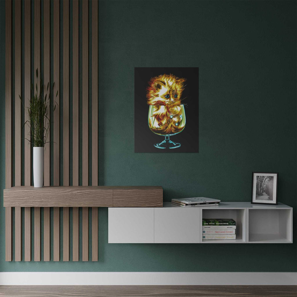 Add a touch of whimsy to your walls with our Whimsical Cat in Glass Satin Poster - 300gsm Art Print for Cat Lovers. Perfect for feline enthusiasts!