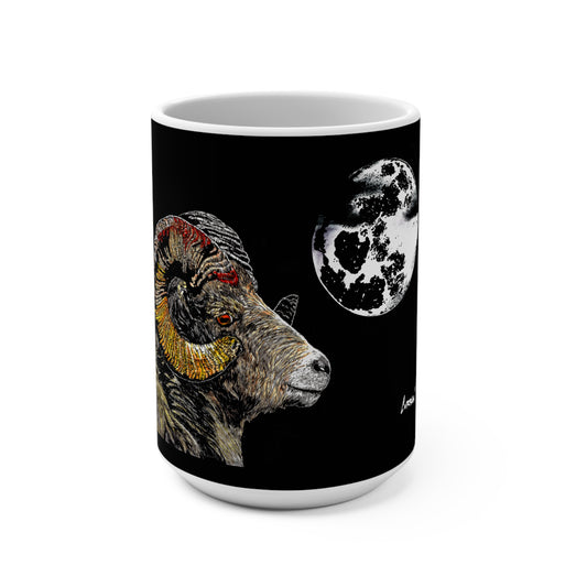 Ram Mug 15oz - Unique Art for Animal Lovers
