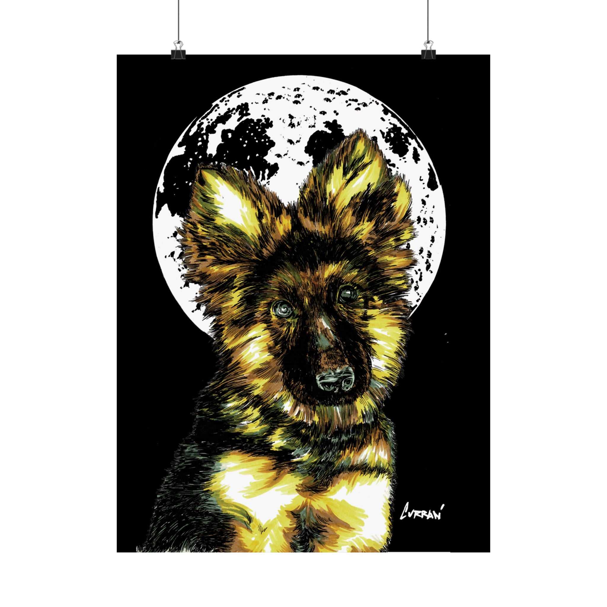 German Shepherd Satin Poster | 300gsm Art Print for Dog Lovers