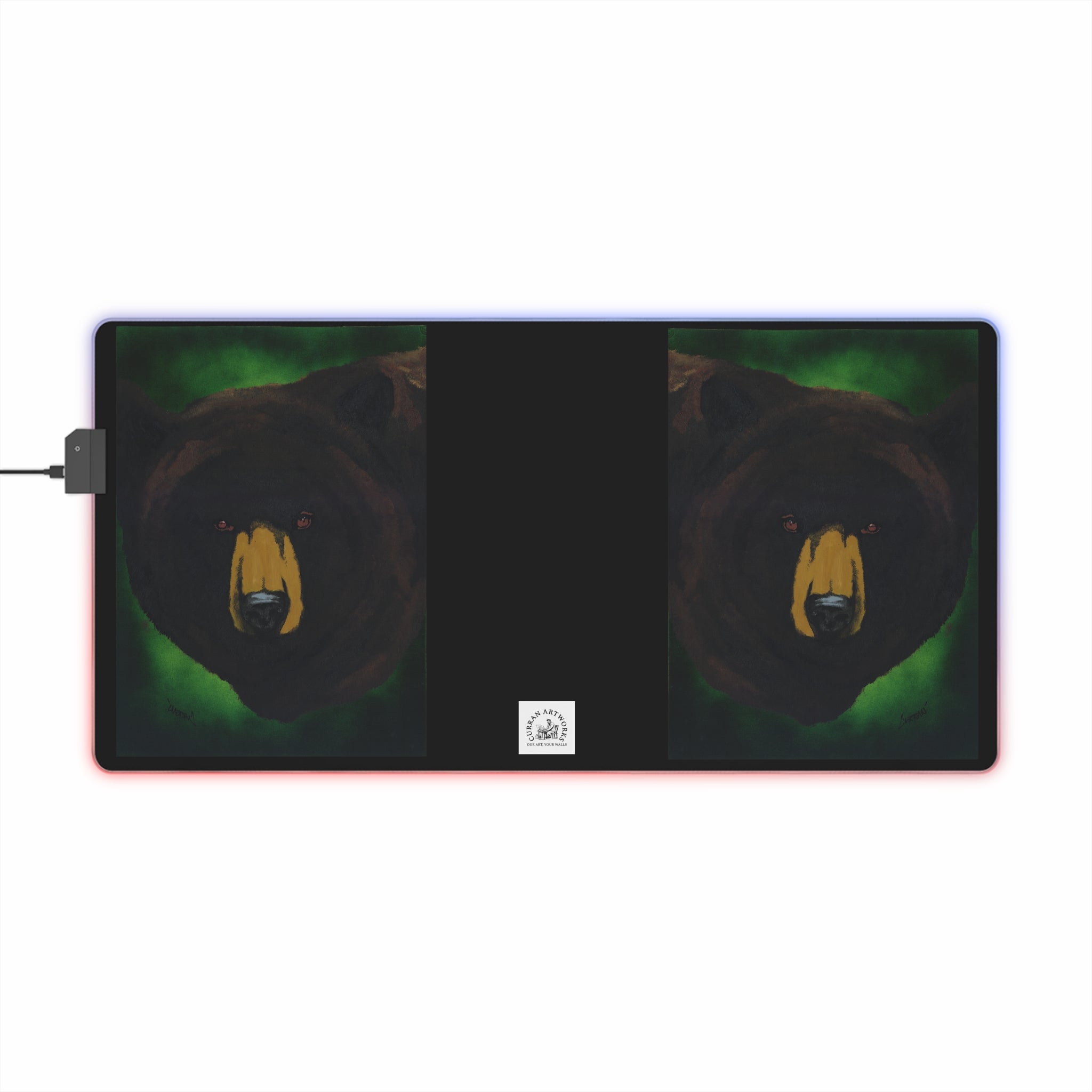LED Gaming Mouse Pad with Bear Design - RGB Backlit