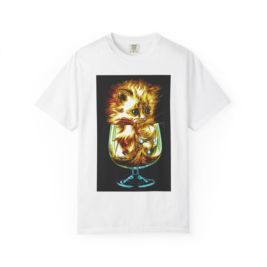 Kitten in a Glass Unisex T-shirt - Hand Drawn Art