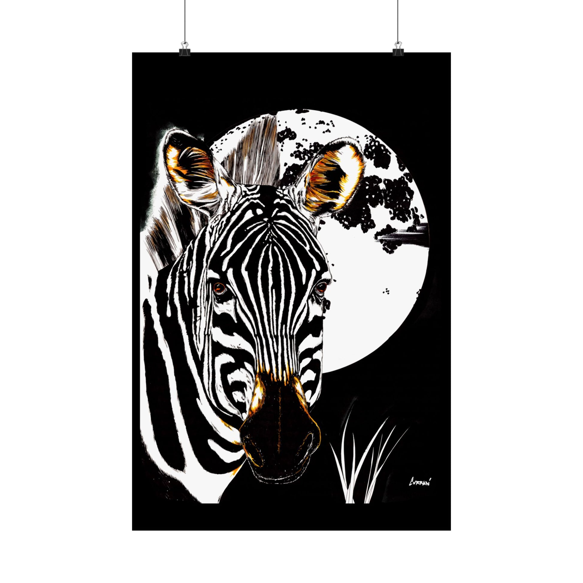 Zebra Satin Poster - Art Print Poster of the Original Art