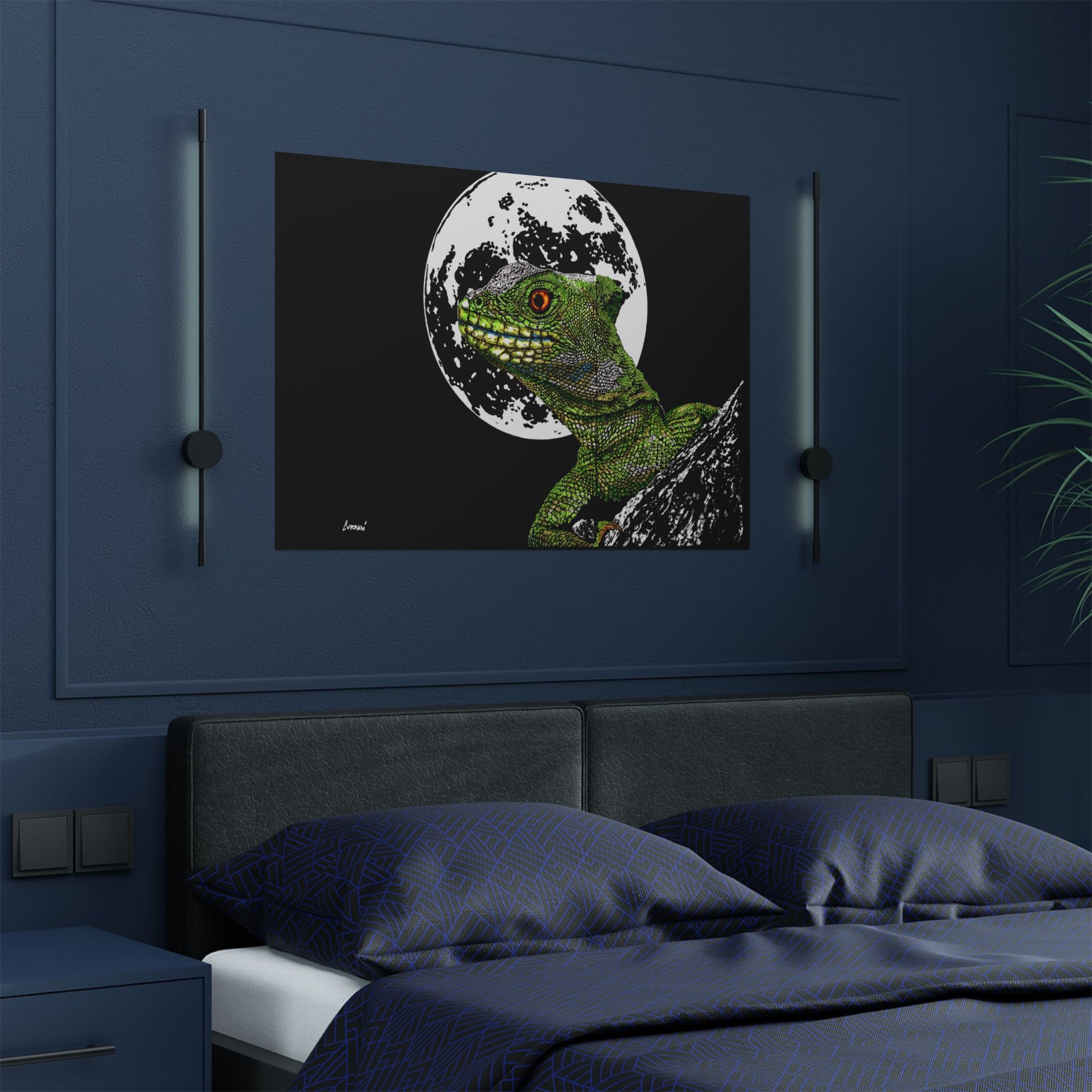 Lizard Moon Satin Poster | 300gsm Art Print for Home Décor