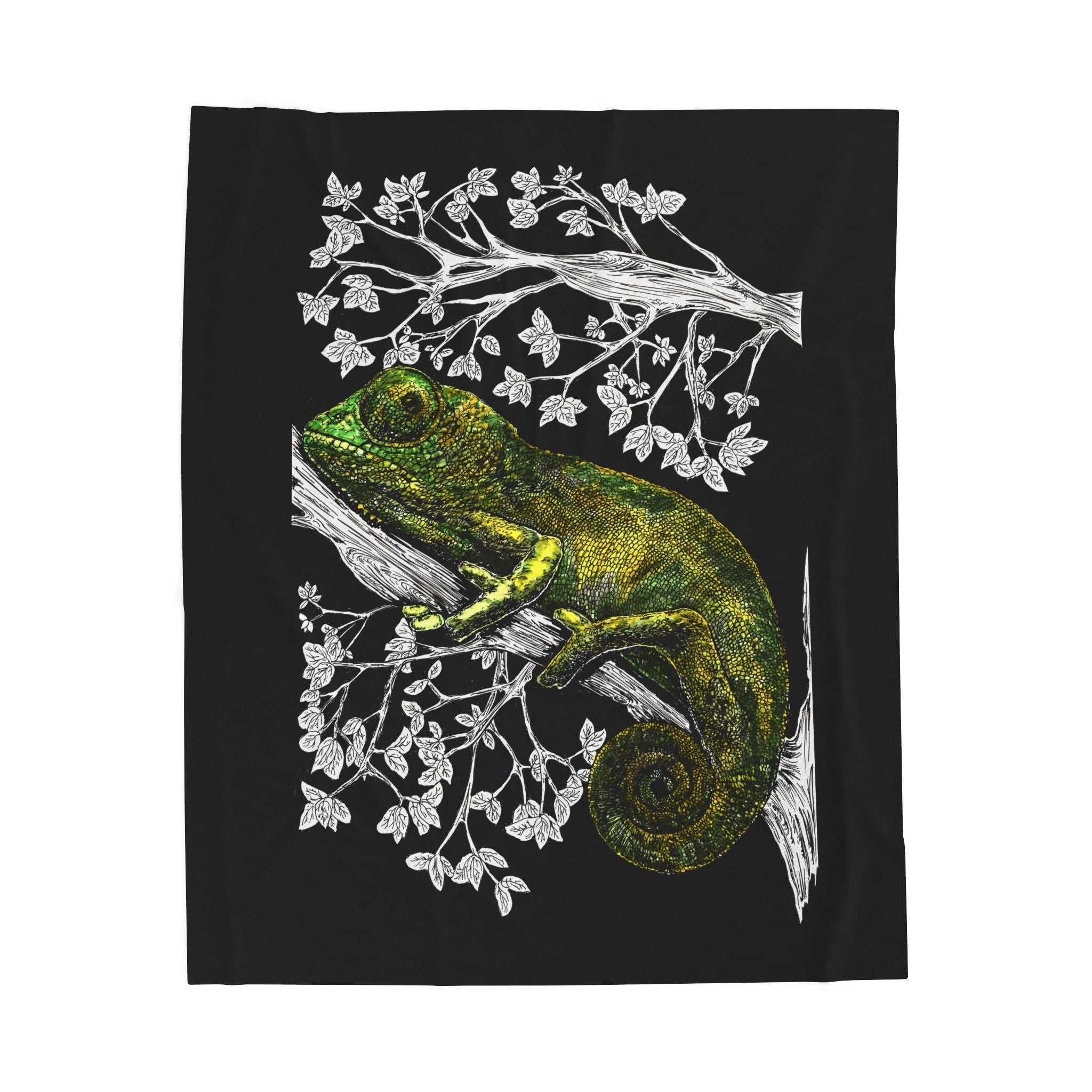 Chameleon Inspired Velveteen Plush Blanket Cozy Pet Decor