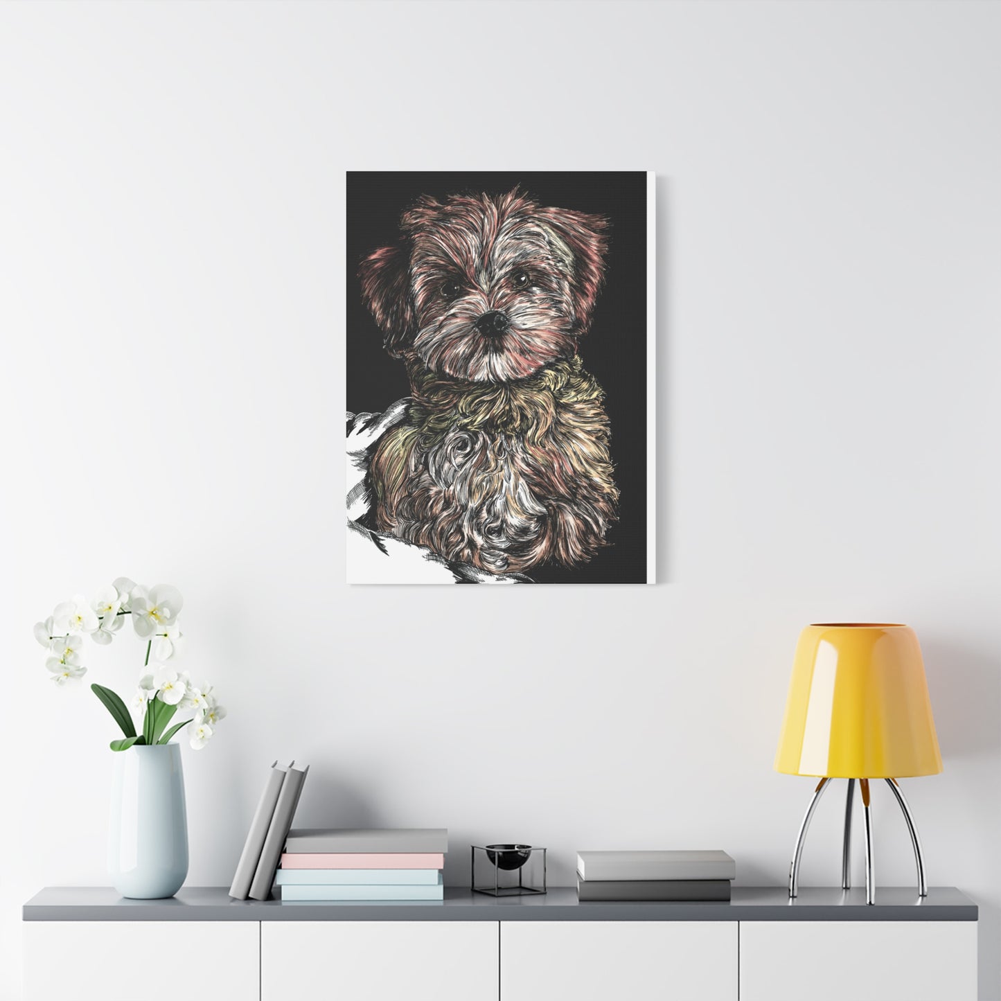 Hand Drawn Dog Portrait Canvas