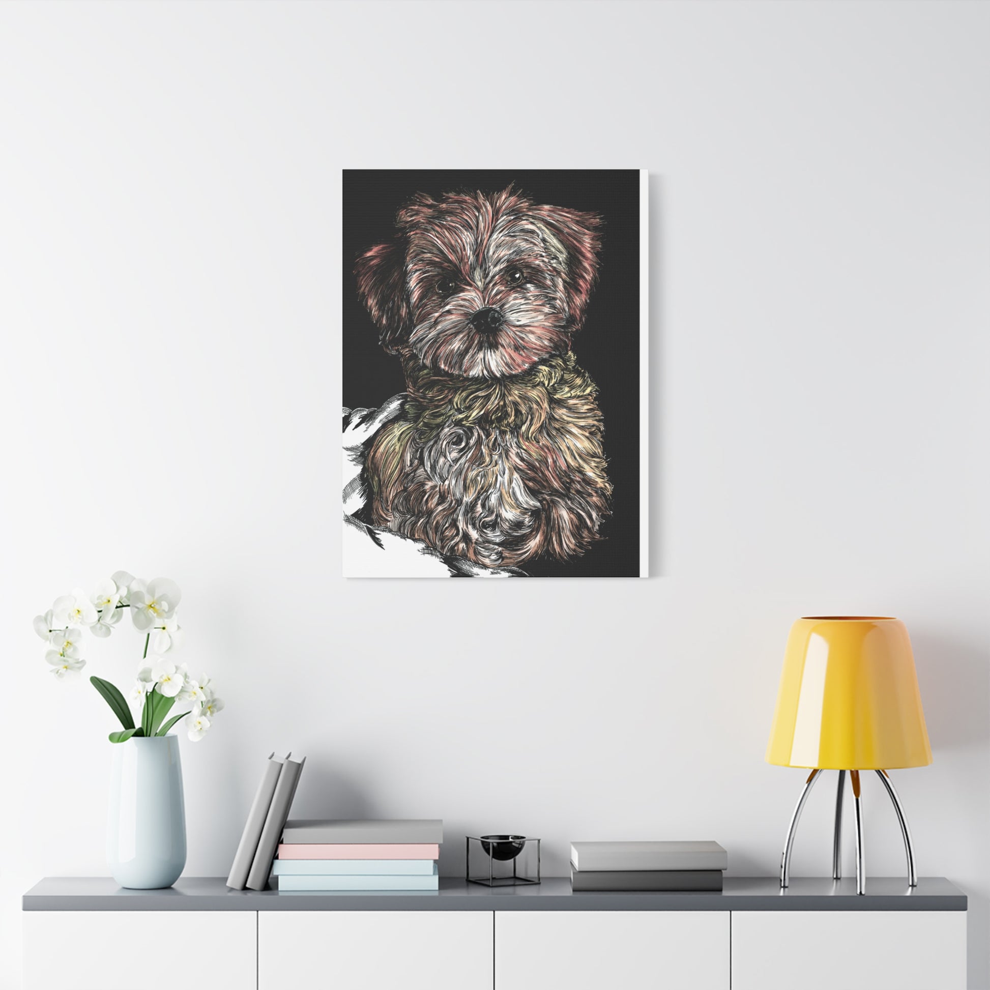 Hand Drawn Dog Portrait Canvas