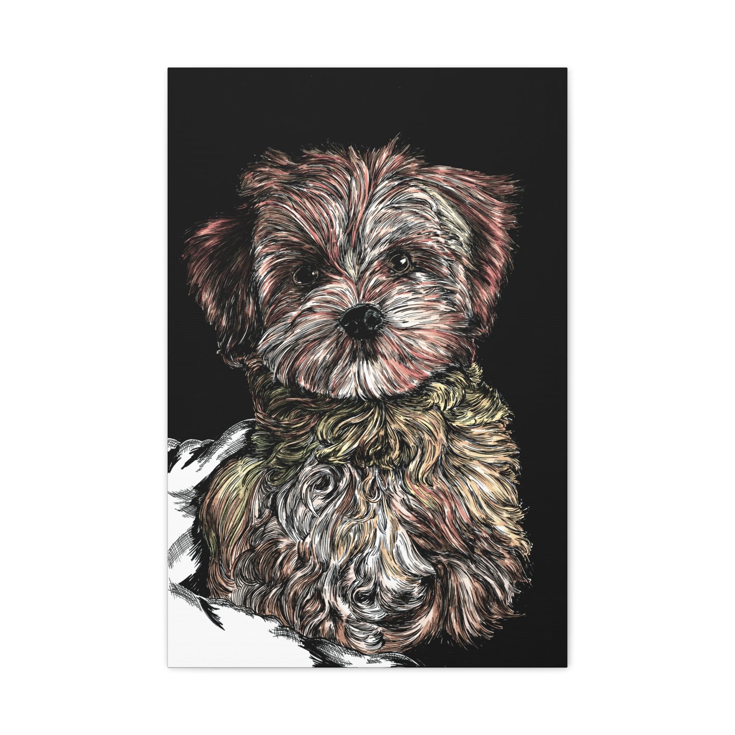 Hand Drawn Dog Portrait Canvas