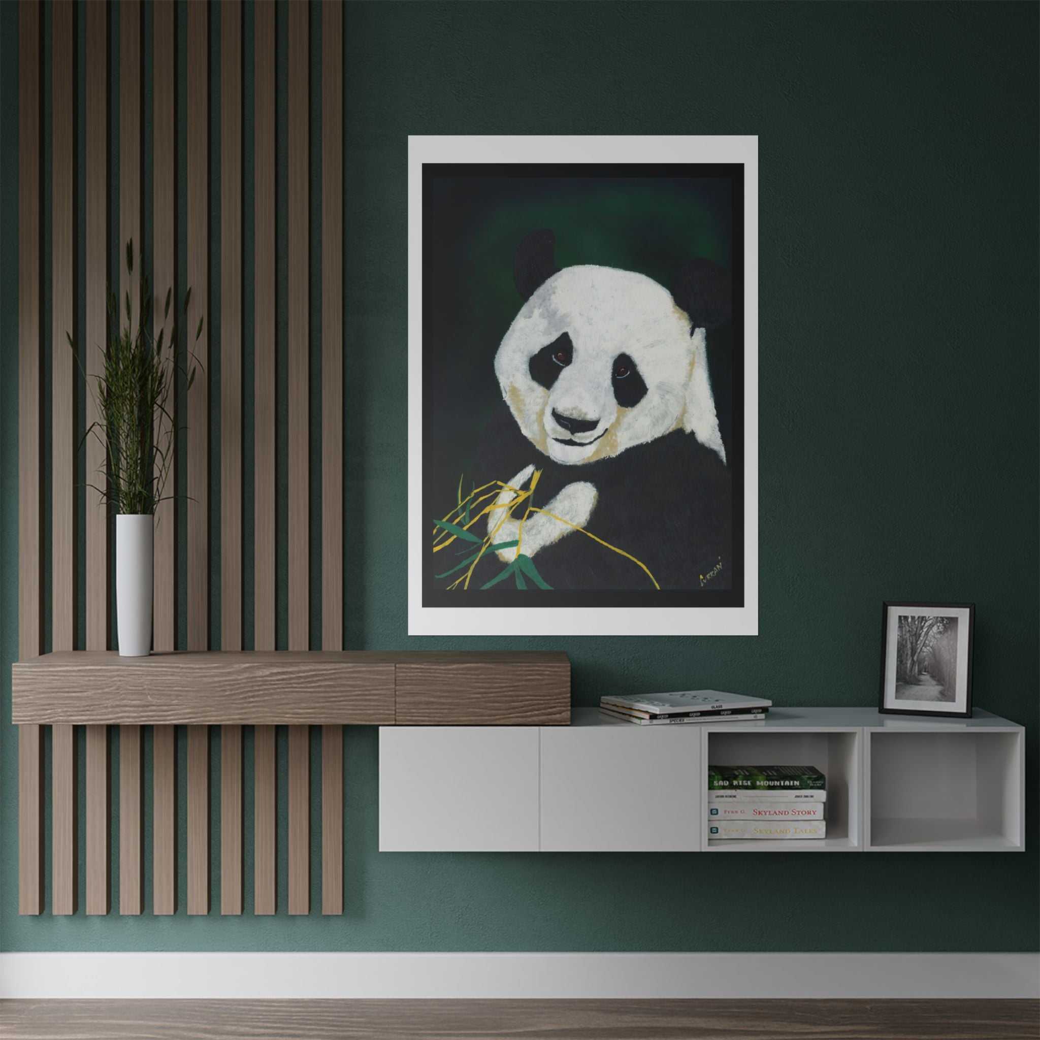 Giant Panda Portrait Satin Poster - Wall Art for Nature Lovers