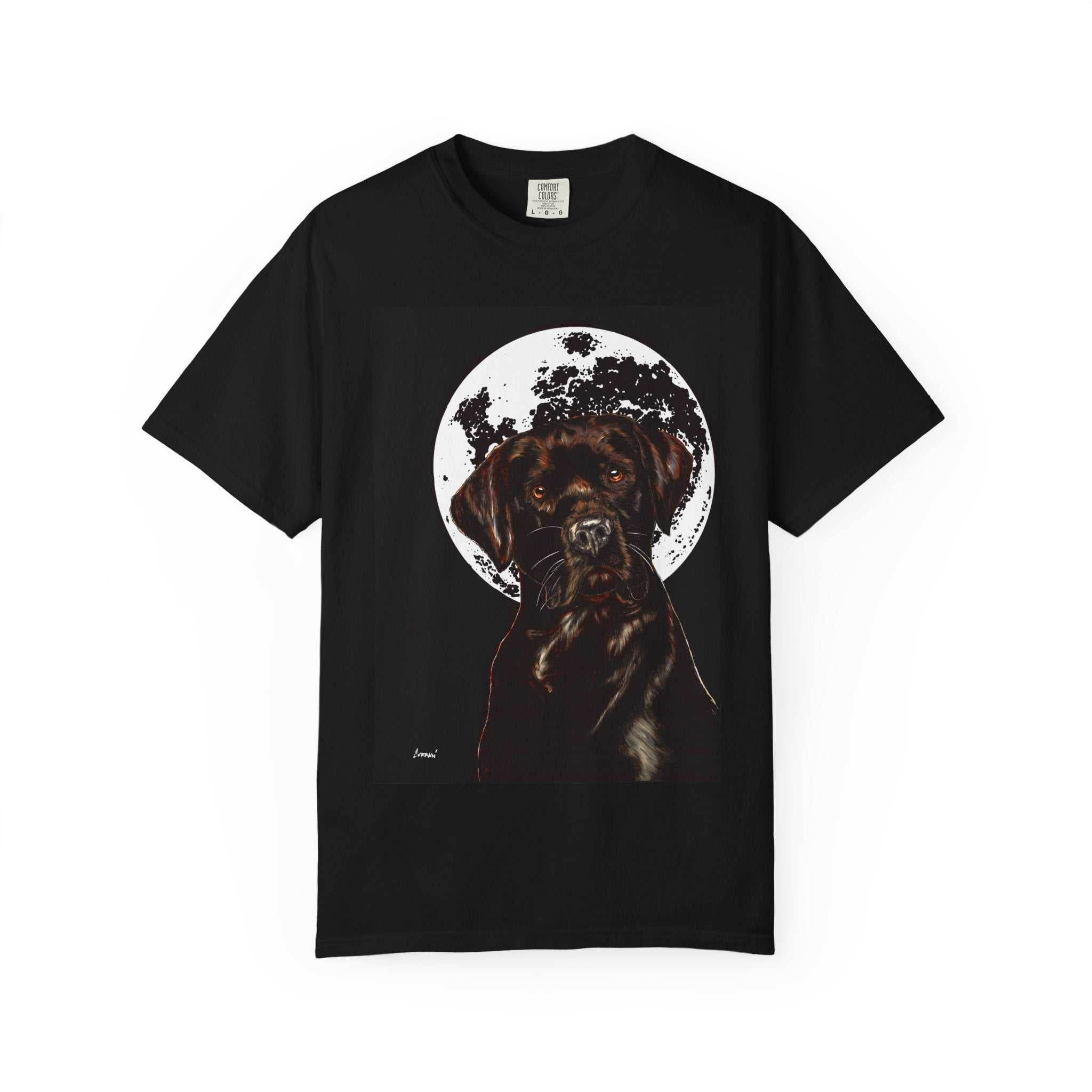 Moonlit Chocolate Lab Unisex Garment-Dyed T-Shirt