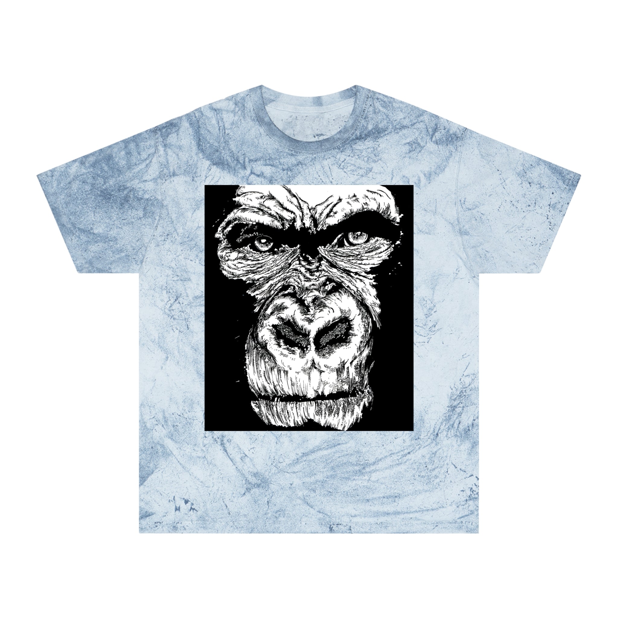 Gorilla Face Color Blast T Shirt Original Hand-Drawn Art
