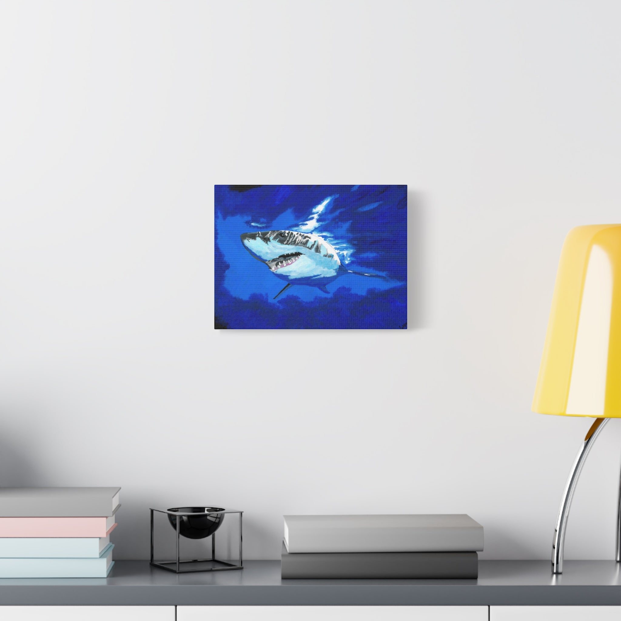 Great White Shark Canvas Art – Original Hand-Painted