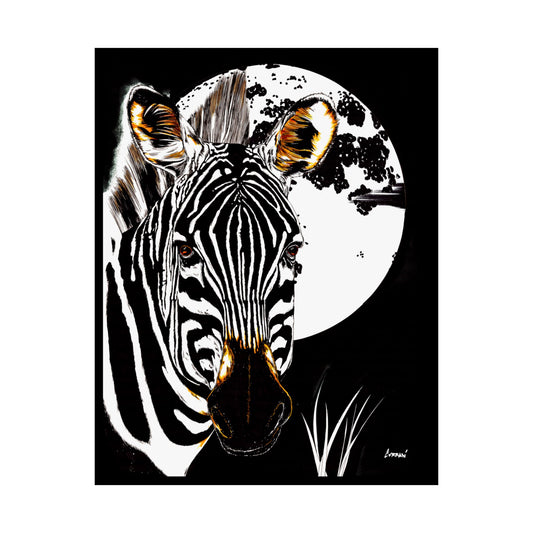 Zebra Satin Poster - Art Print Poster of the Original Art