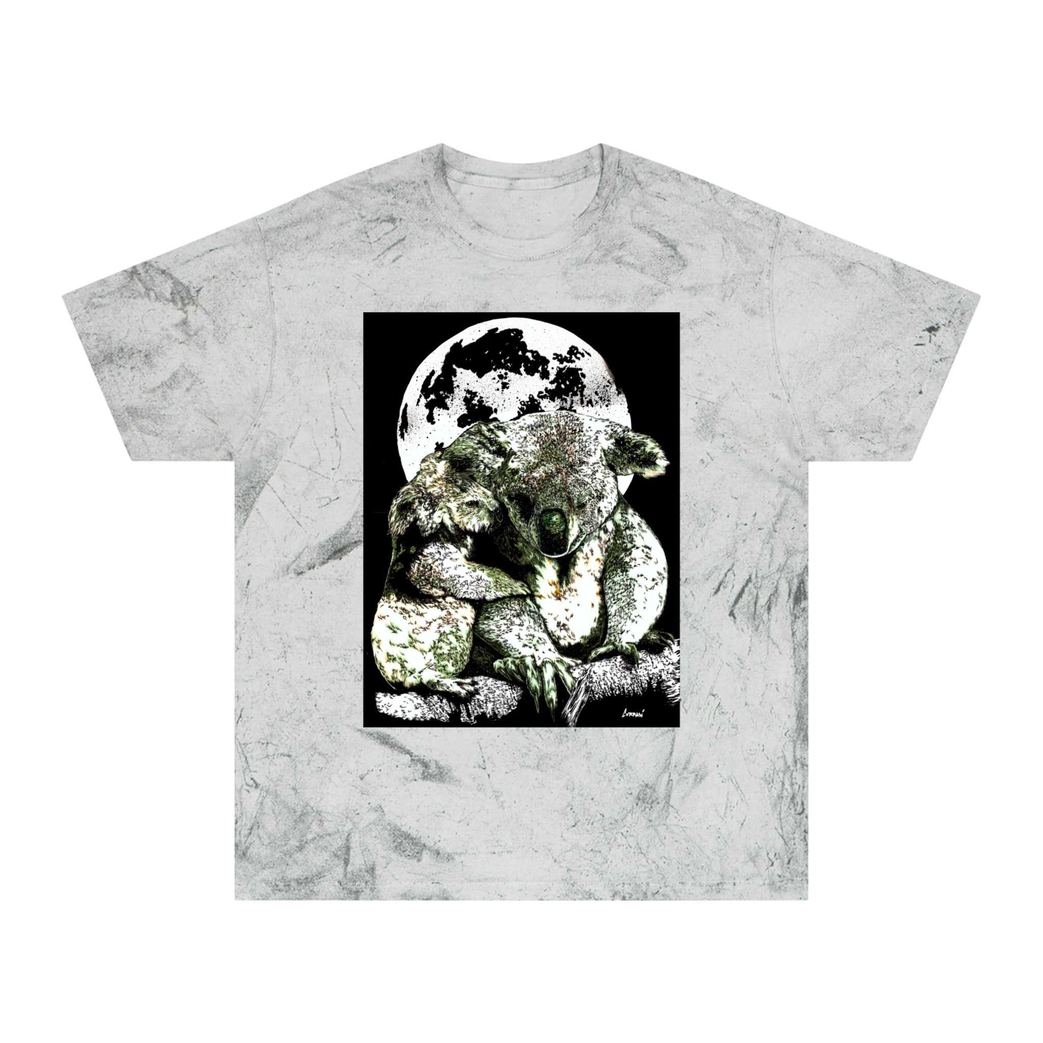 Two Koalas Color Blast T Shirt Original Hand Drawn Art
