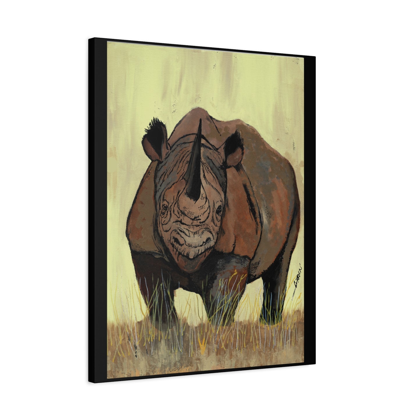 Rhino Wall Art Print of the Original, hand drawn wall art of a Rhino