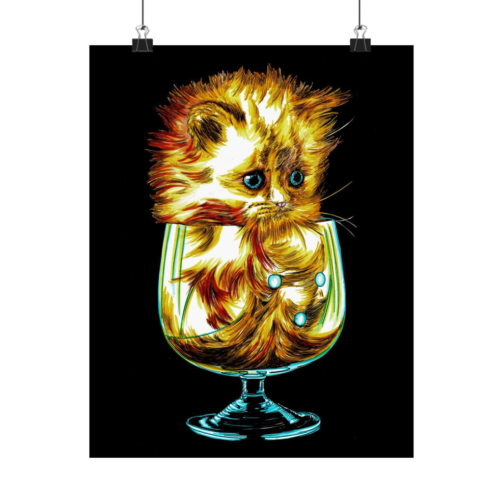 Add a touch of whimsy to your walls with our Whimsical Cat in Glass Satin Poster - 300gsm Art Print for Cat Lovers. Perfect for feline enthusiasts!