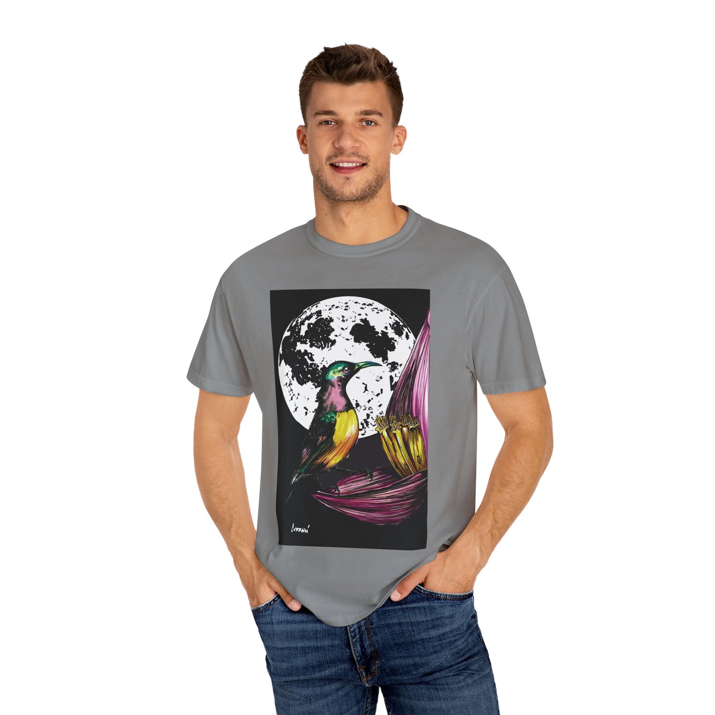 Moonlit Hummingbird Unisex T-Shirt - Vibrant Nature Design