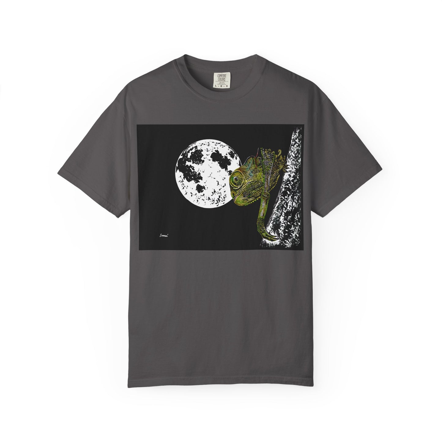 Moonlit Chameleon Unisex T-Shirt - Nature-Inspired Art Tee for Wildlife Lovers
