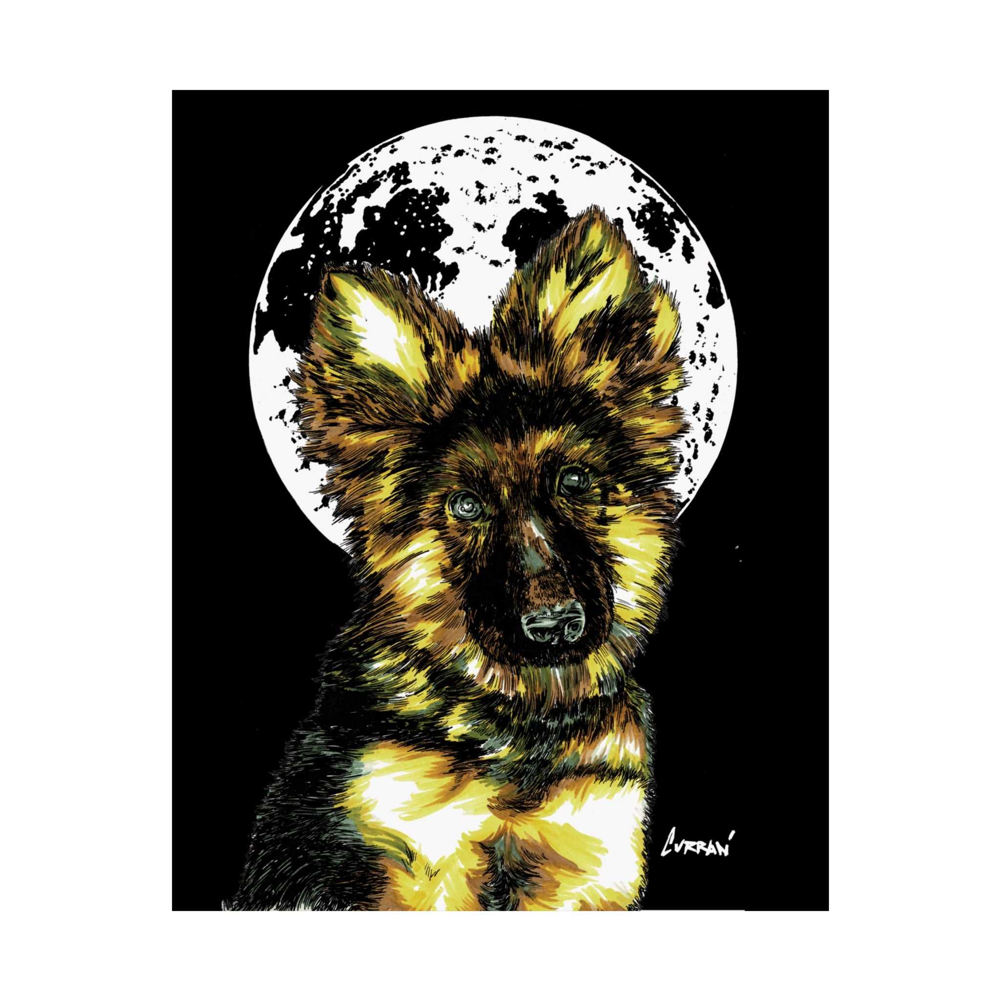 German Shepherd Satin Poster | 300gsm Art Print for Dog Lovers