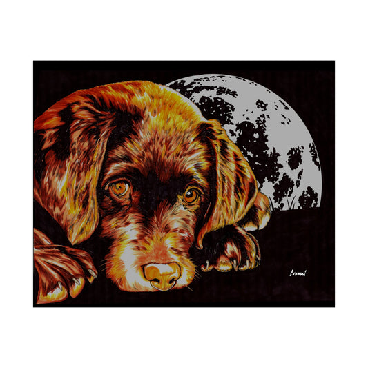 Chocolate Lab Puppy Adorable Dog Satin Poster