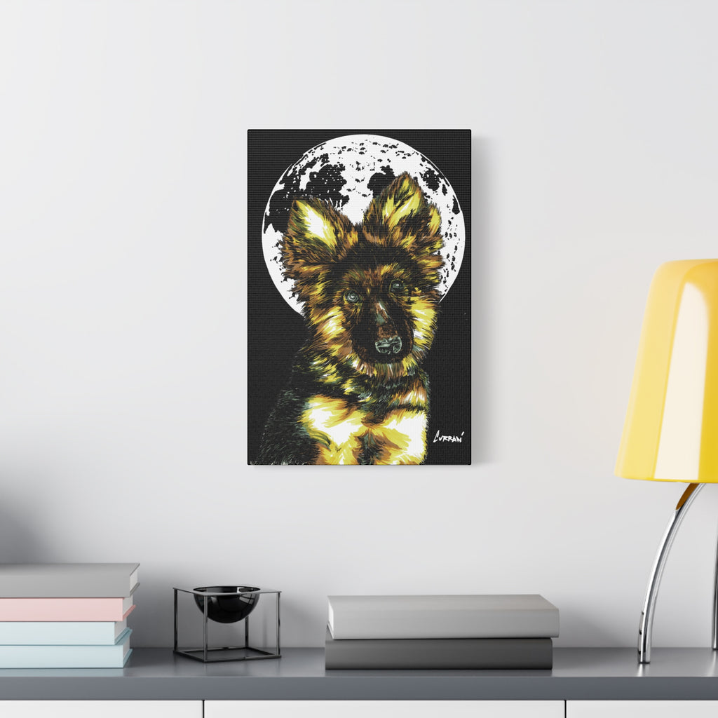 German Shepherd Puppy Print, Hand-Drawn Dog Art,