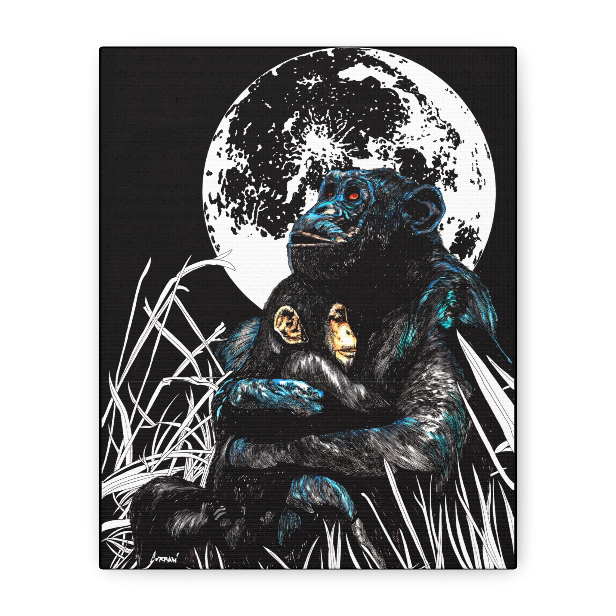 Gorilla Wall Art, Gorilla Print, Hand-Drawn Gorilla, Wildlife Art,