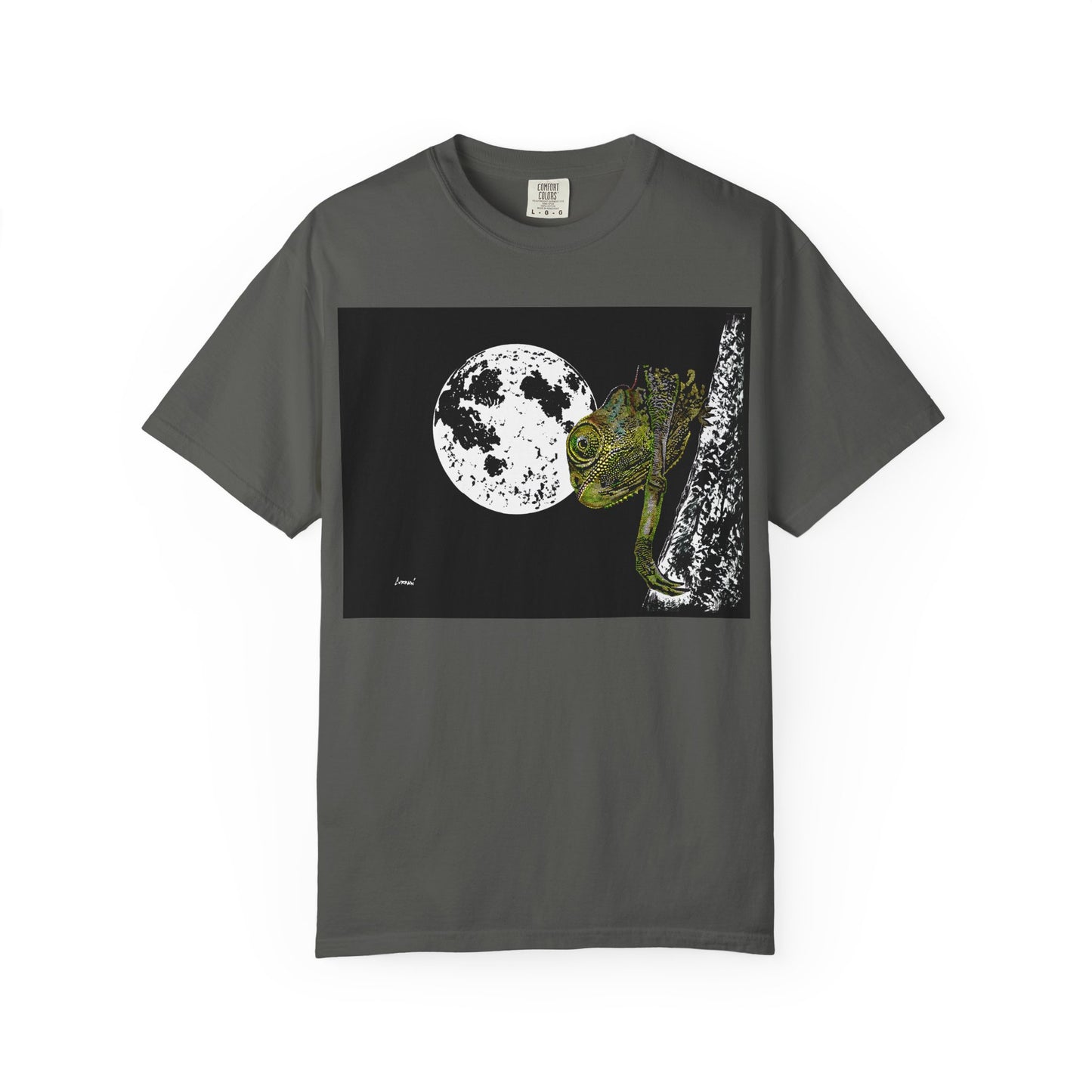Moonlit Chameleon Unisex T-Shirt - Nature-Inspired Art Tee for Wildlife Lovers
