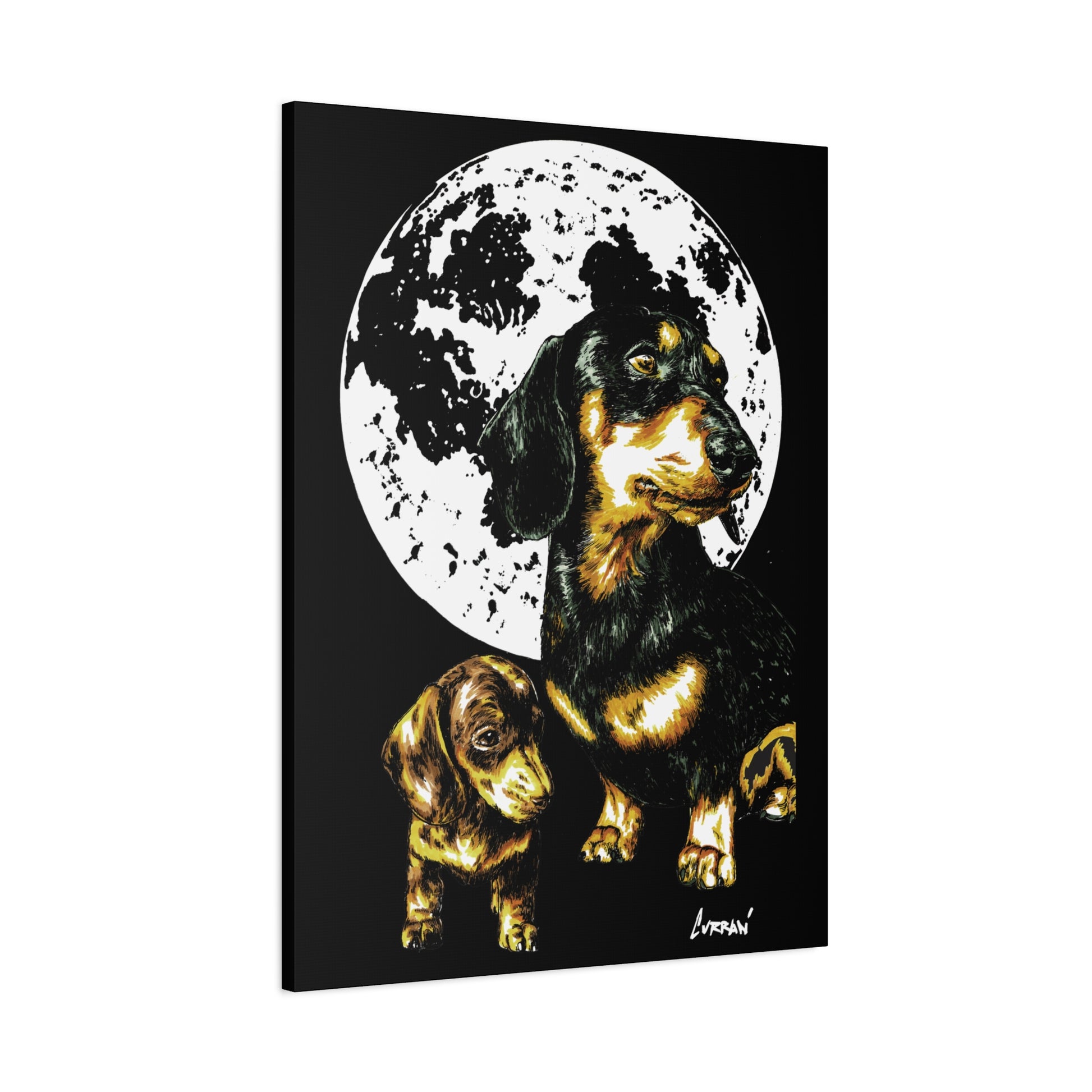 Dachshund Canvas Print of the Original, hand drawn wall art