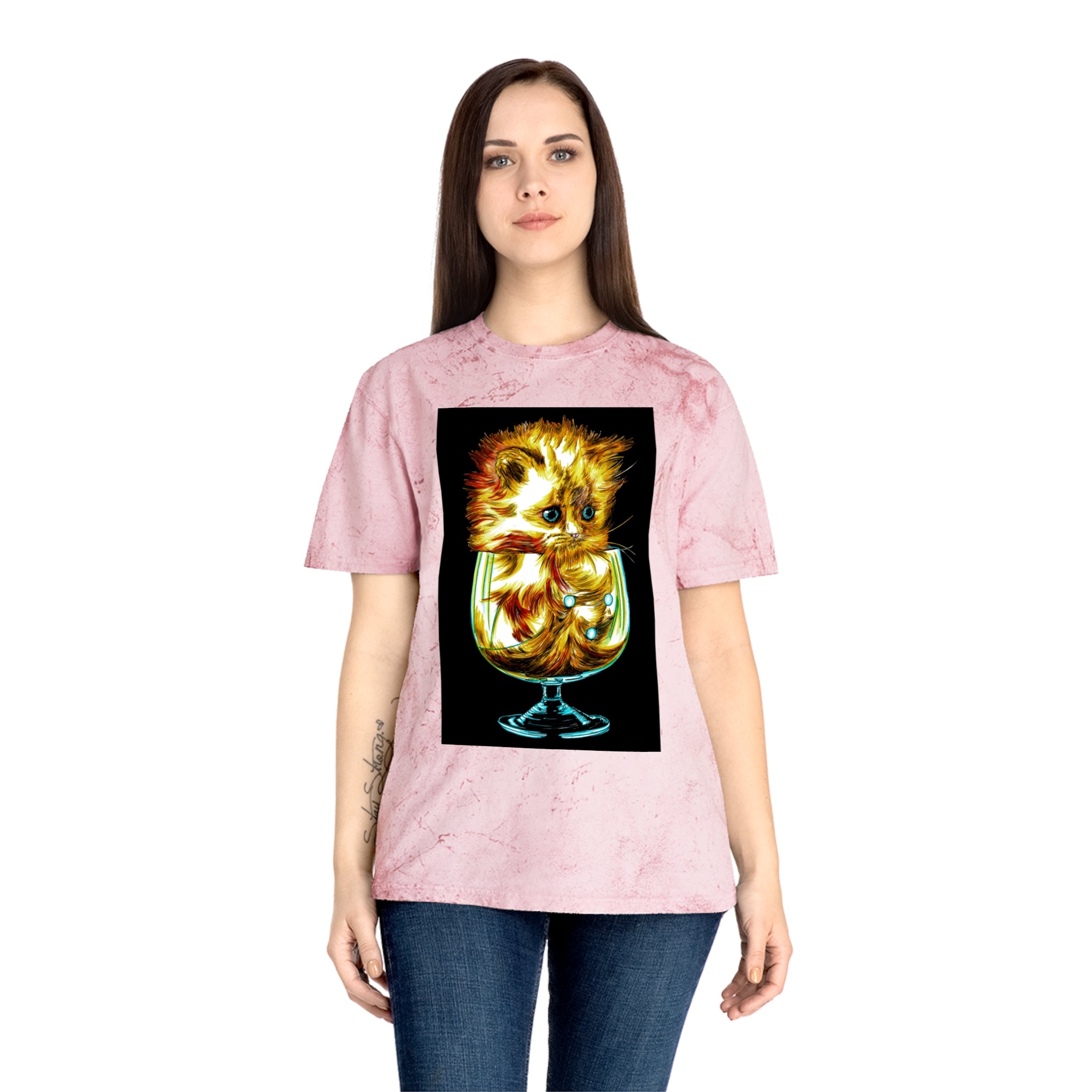 Color Blast Kitten T-Shirt – Artistic Tee for Cat Lovers