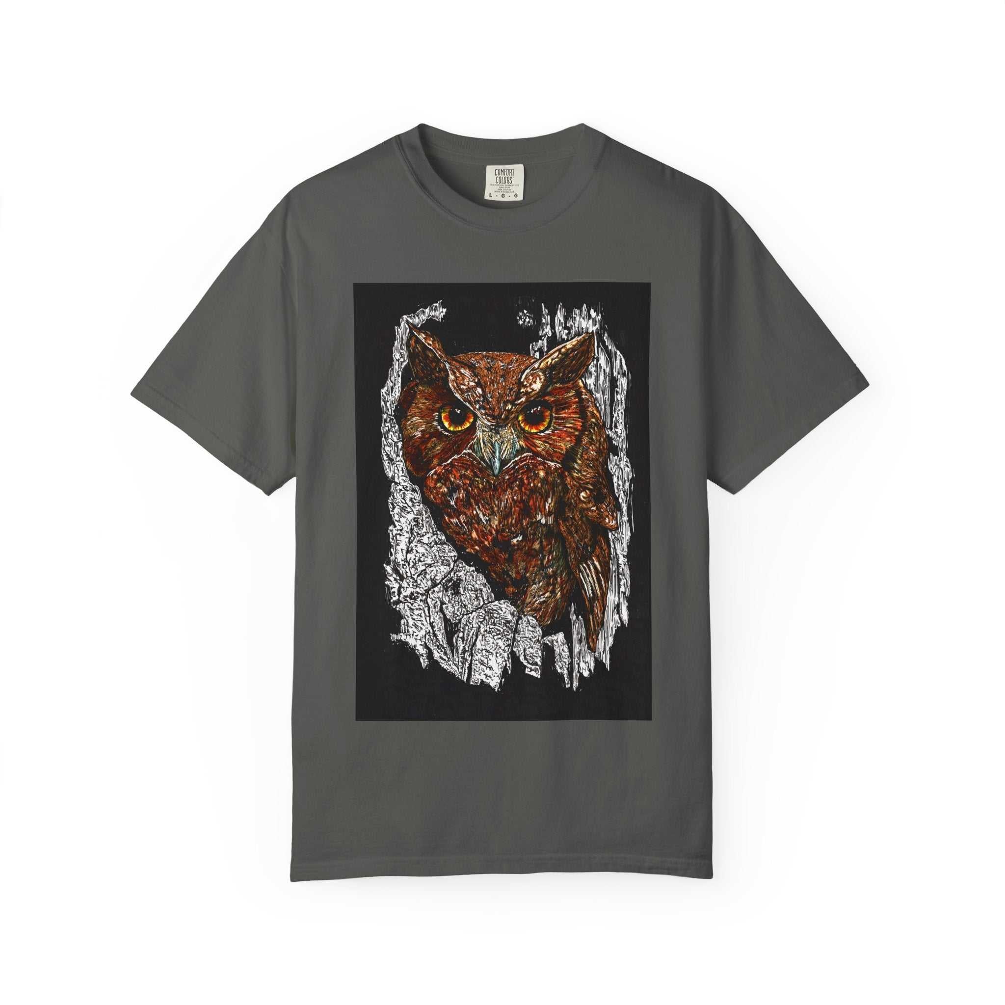 Artistic Owl Unisex Garment-Dyed T-Shirt