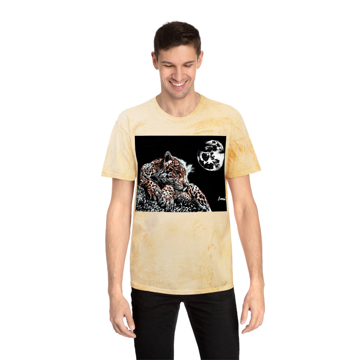 Leopard in the Moonlight T Shirt Original Hand Drawn Art