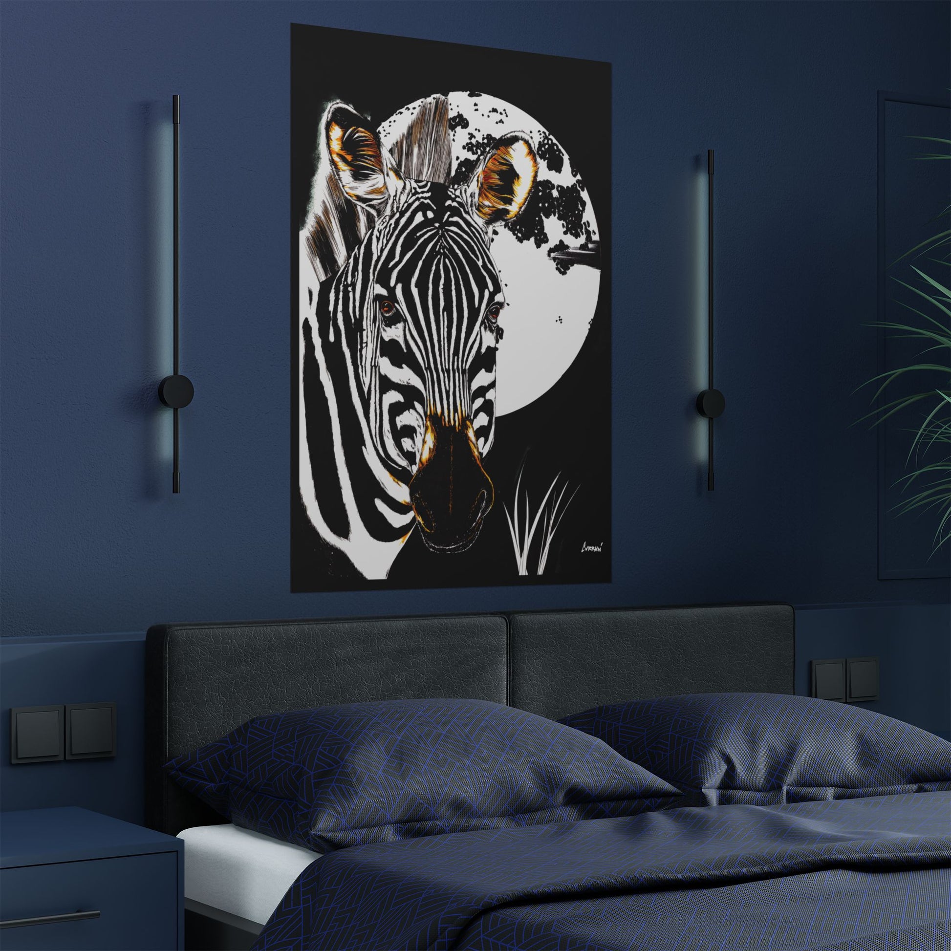 Zebra Satin Poster - Art Print Poster of the Original Art