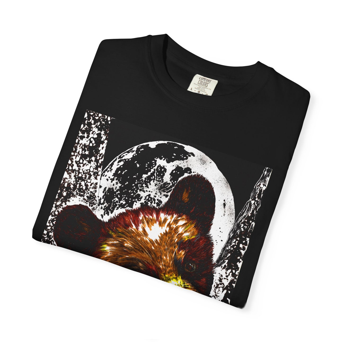 Moonlit Brown Bear Cub Unisex Garment-Dyed T-Shirt | Nature-Inspired Apparel