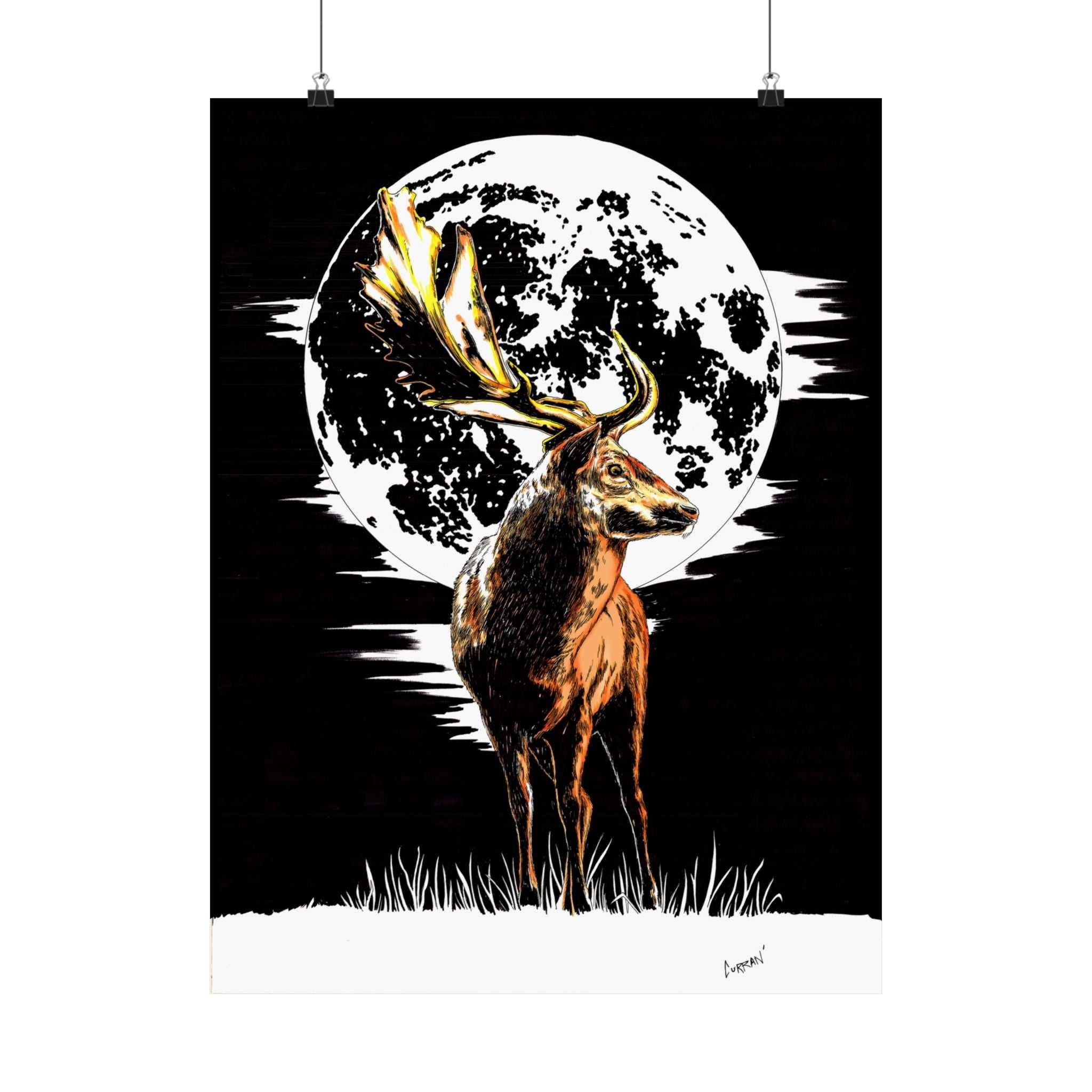 Deer Satin Poster - 300gsm Art Print for Nature Lovers