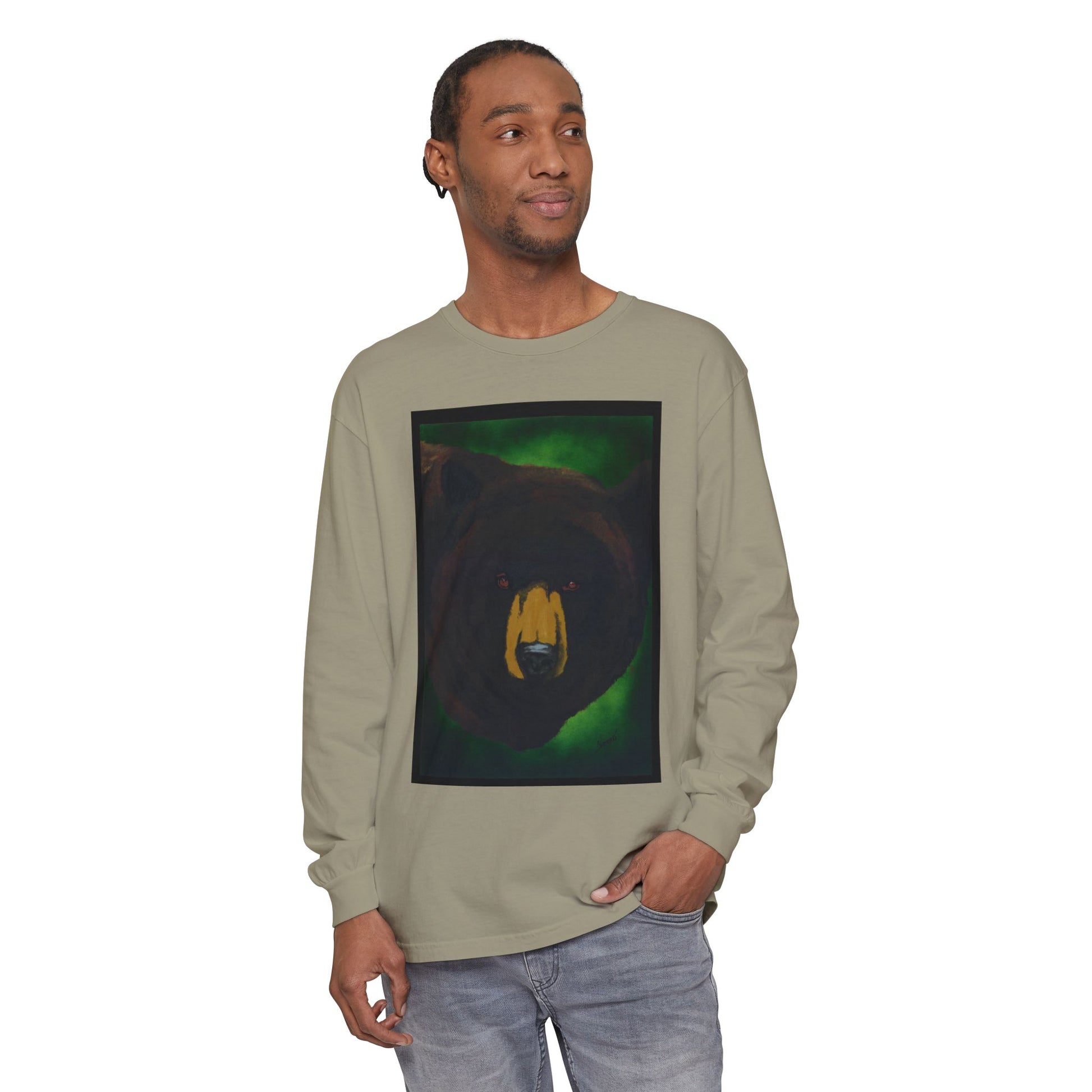Brown Bear Portrait Long Sleeve Unisex T Shirt