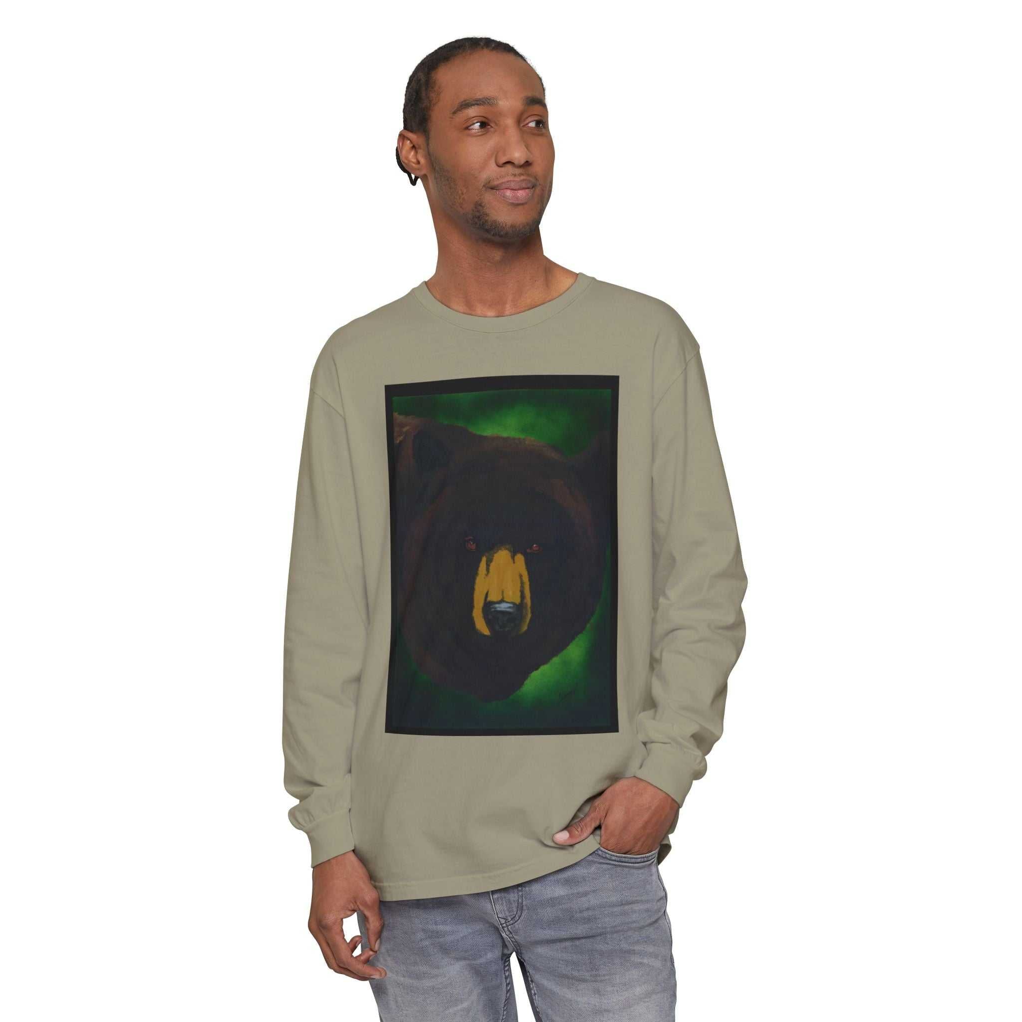 Brown Bear Portrait Long Sleeve Unisex T Shirt