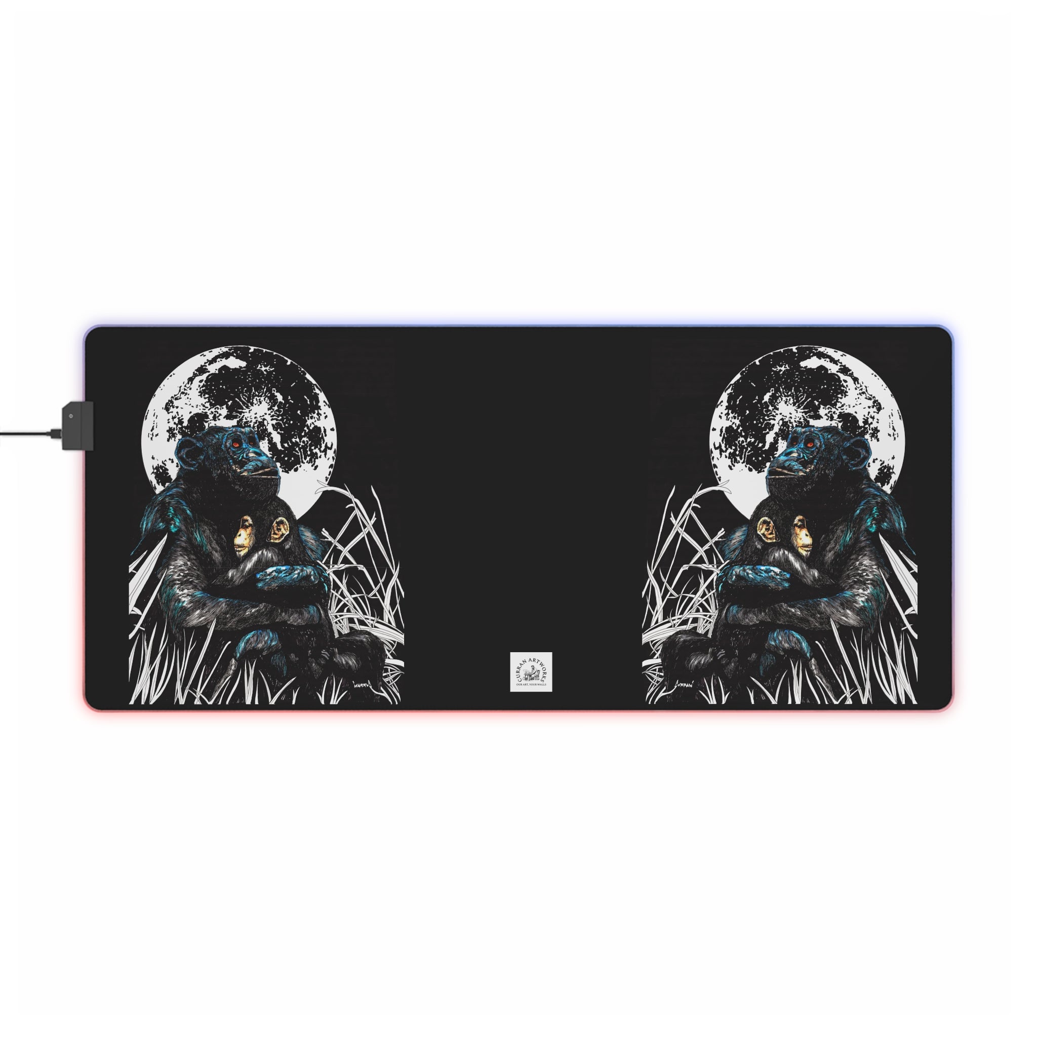 Gorilla Moon LED Gaming Mouse Pad - Illuminate Your Setup