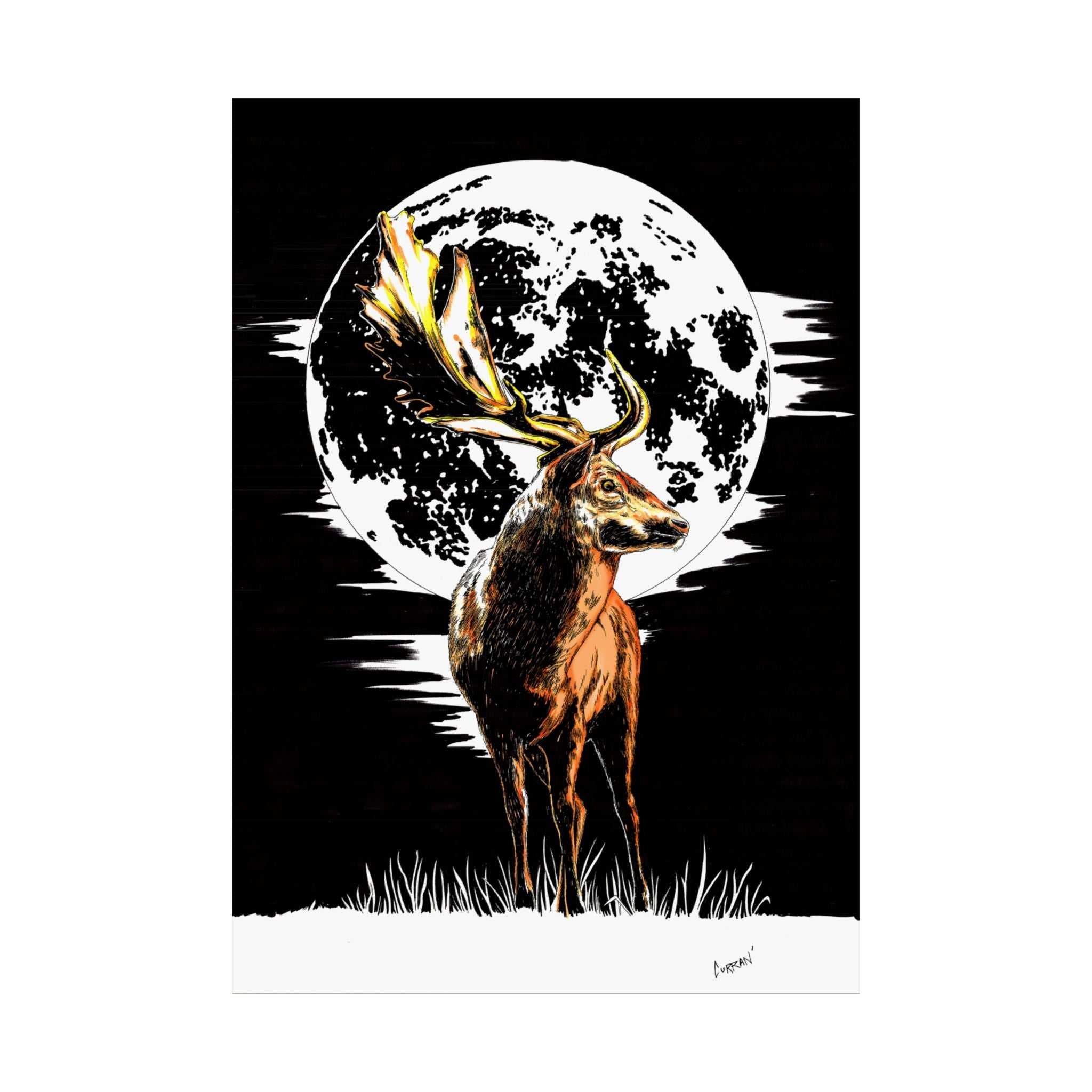 Deer Satin Poster - 300gsm Art Print for Nature Lovers