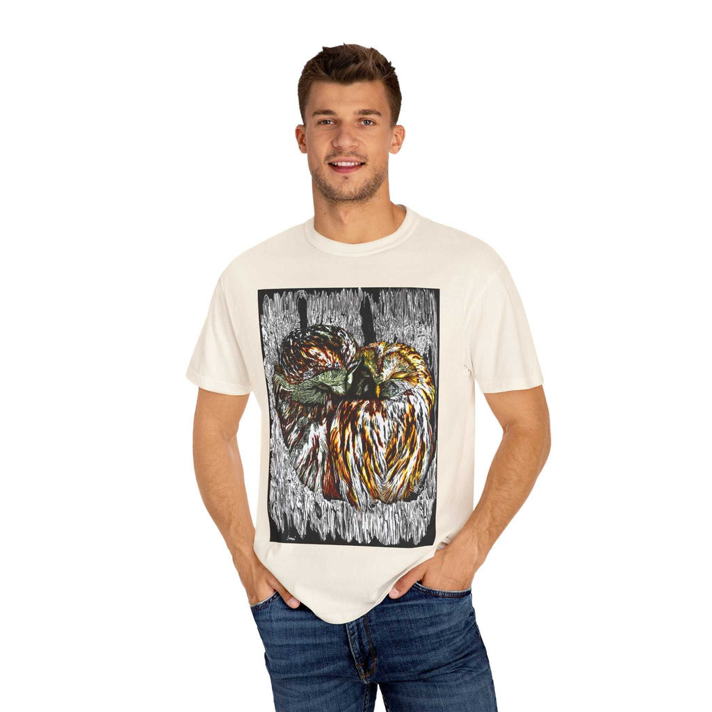 Owls in a Tree Unisex Garment-Dyed T-Shirt