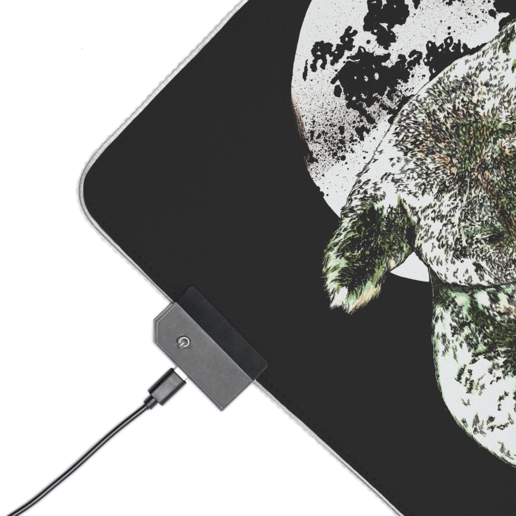 Koala with Moon LED Gaming Mouse Pad, Perfect for Gamers